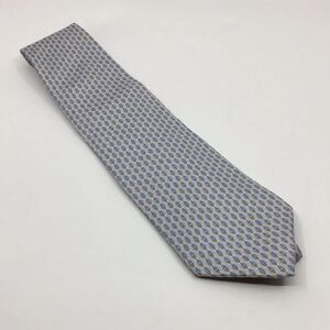Lancel Paris 100% Silk Geometric Blue and Gray Tie Made in Italy